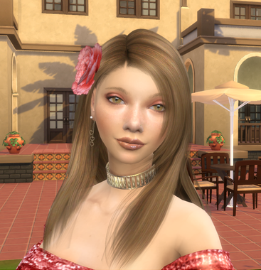 sims4 alpha cc style download brown hair female Ainhoa Martinez by Bonita100 Face View