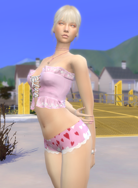 sims4 cc download blonde female Dominika Novotny by Bonita100 Body View