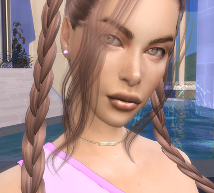 sims game custom sim download brown hair female Fiorella Elizalde by Bonita100 Face View