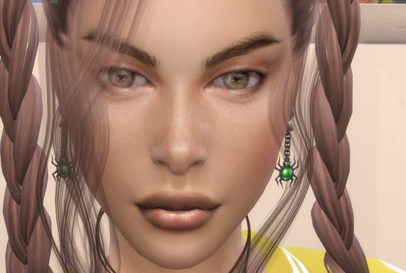 sims4 cc download brown hair female Fiorella Elizalde by Bonita100 Face View