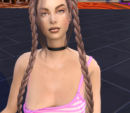 sims realistic style download brown hair female Fiorella Elizalde by Bonita100 Face View