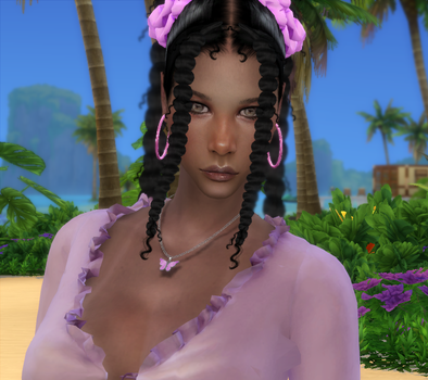 sims 4 custom character download black girls female Vanesa Garcia by Bonita100 Face View
