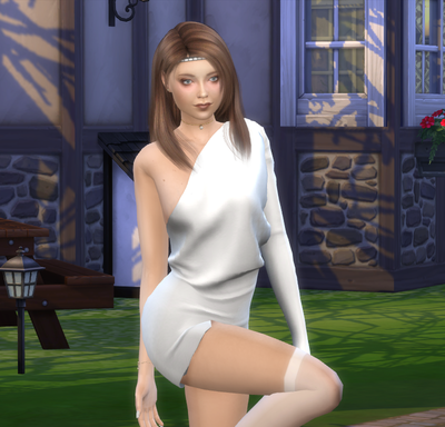 sims game custom content download brown hair female Eliza Kim by Bonita100 Body View