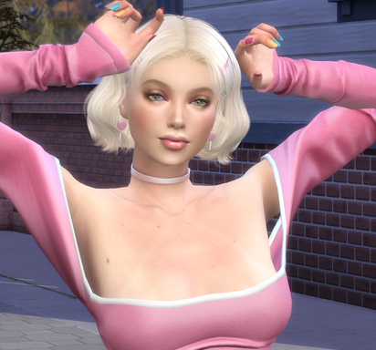 sims game alpha cc style download blonde female Liene Ivanova by Bonita100 Face View