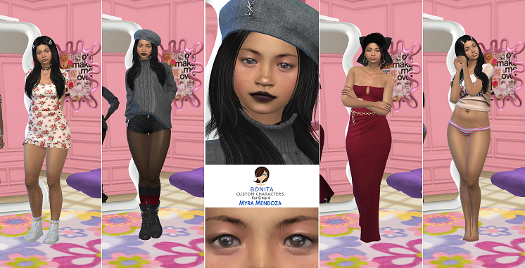 sims realistic style download girl Myra Mendoza by Bonita100 Full CAS Preview