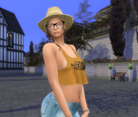 sims4 cc download brown hair female Bianka Richter by Bonita100 Body View