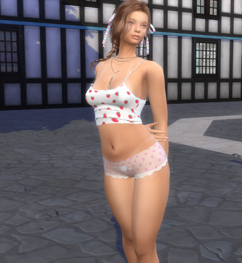 sims realistic style download brown hair female Bianka Richter by Bonita100 Body View