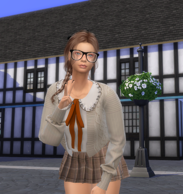 sims 4 high detail download brown hair female Bianka Richter by Bonita100 Body View