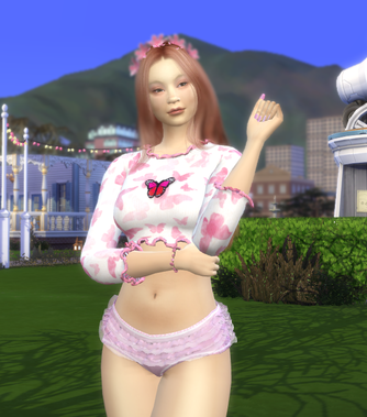 sims 4 custom character download asian girls female Lorna Whang by Bonita100 Body View