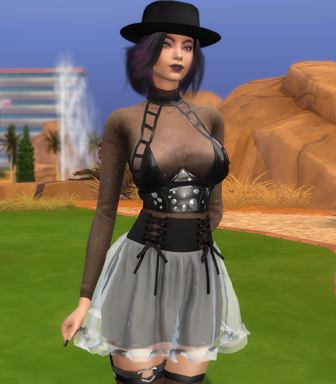 sims game premium cc download gray-haired female Athonai Gho Kwen by Bonita100 Body View