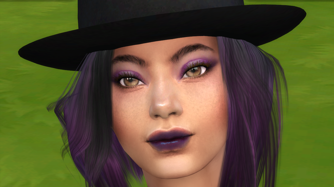 sims 4 custom character download dyed-hair female Athonai Gho Kwen by Bonita100 Face View
