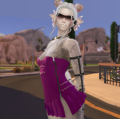 sims 4 realistic style download dyed-hair female Athonai Gho Kwen by Bonita100 Body View