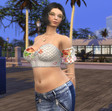 sims 4 alpha cc style download brunette female Chiara Ricci by Bonita100 Body View