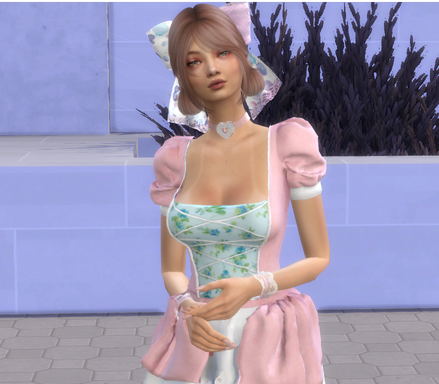 sims game realistic style download dyed-hair female Hanna Boros by Bonita100 Body View