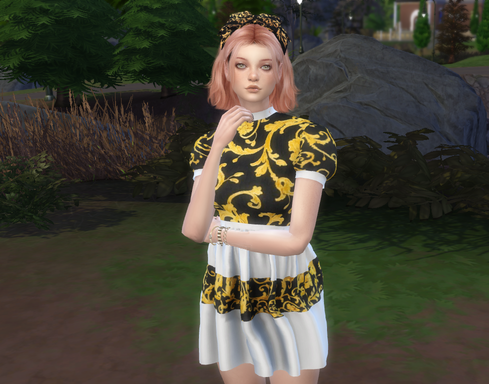 sims4 custom sim download dyed-hair female Doireann McCarthy by Bonita100 Body View