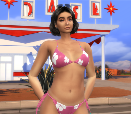 sims game alpha cc style download girl Nailah Gamal by Bonita100 Body View