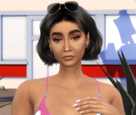 sims 4 high detail download brunette female Nailah Gamal by Bonita100 Face View