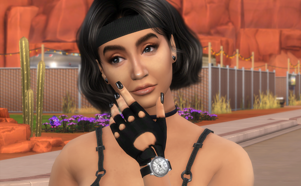 sims alpha cc style download brunette female Nailah Gamal by Bonita100 Face View