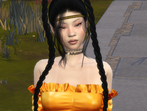 sims 4 custom character download girl Huiying Yuan by Bonita100 Face View
