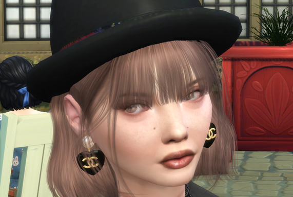 sims game realistic style download brown hair female Chloe Monet by Bonita100 Face View