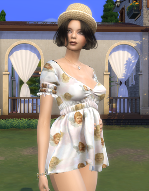 sims4 custom content download girl Nuria Esteban by Bonita100 Body View