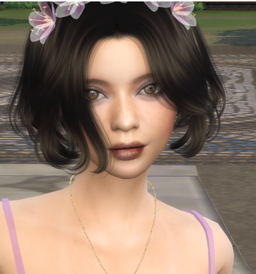sims game realistic style download brunette female Nuria Esteban by Bonita100 Face View