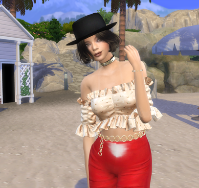 sims 4 alpha cc style download girl Nuria Esteban by Bonita100 Body View