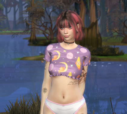 sims alpha cc style download dyed-hair female Nina Baumann by Bonita100 Body View
