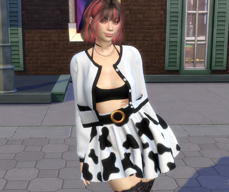 sims 4 premium cc download dyed-hair female Nina Baumann by Bonita100 Body View