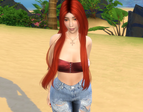 sims4 realistic style download dyed-hair female Nikky Figueras by Bonita100 Body View