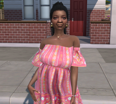 sims 4 custom character download black girls female Evelyn Thompson by Bonita100 Body View
