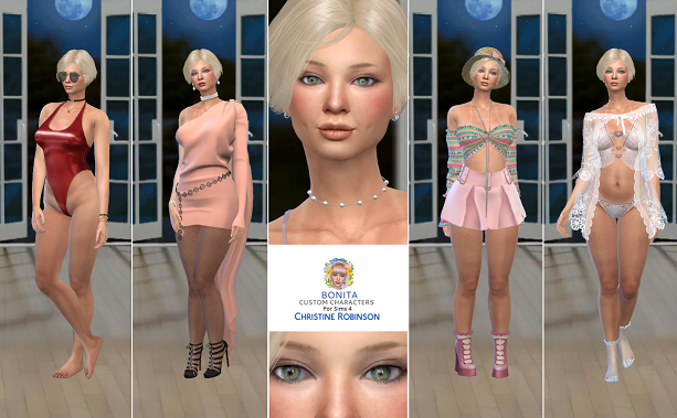 the sims 4 premium cc download woman Christine Robinson by Bonita100 Full CAS Preview