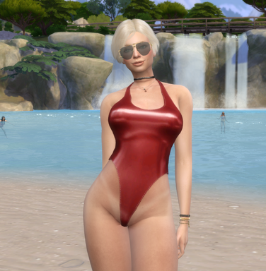 sims 4 custom content download blonde female Christine Robinson by Bonita100 Body View