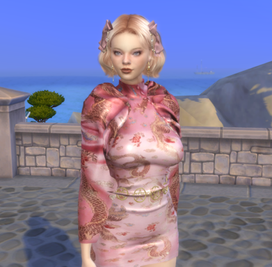 sims game realistic style download blonde female Ida Klein by Bonita100 Body View
