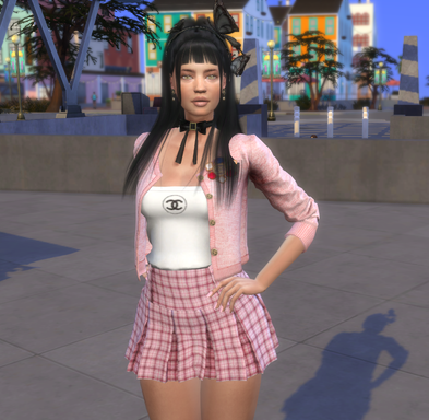 sims custom content download brunette female Delilah Malka by Bonita100 Body View