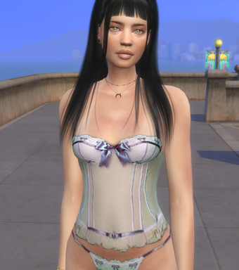 sims 4 alpha cc download brunette female Delilah Malka by Bonita100 Body View