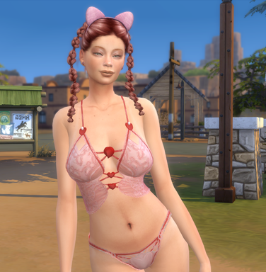 the sims 4 realistic style download dyed-hair female Lara Szabo by Bonita100 Body View