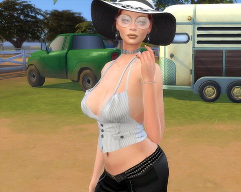 sims4 custom character download dyed-hair female Lara Szabo by Bonita100 Body View