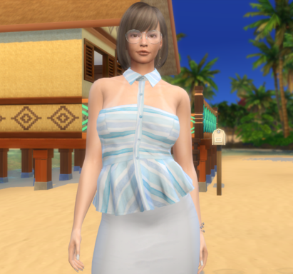 sims4 premium cc download woman Dulce Alvarez by Bonita100 Body View