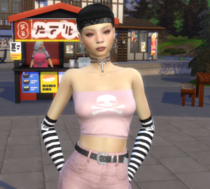 sims4 custom content download asian girls female Kimiko Saito by Bonita100 Body View