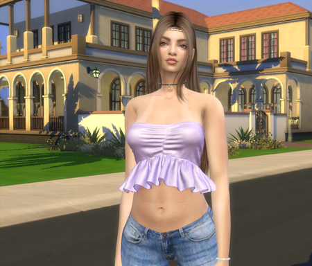 sims premium cc download brown hair female Mariela Venegas by Bonita100 Body View