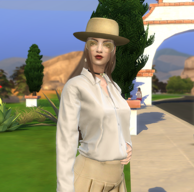 sims 4 custom sim download brown hair female Mariela Venegas by Bonita100 Body View