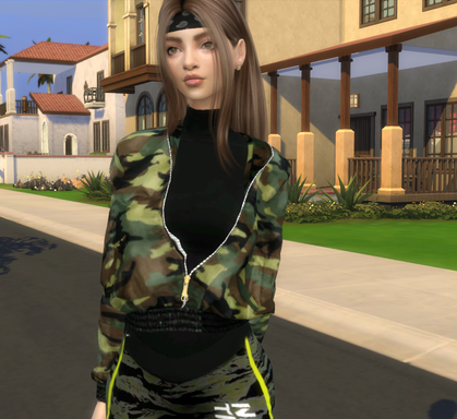 sims game realistic style download brown hair female Mariela Venegas by Bonita100 Body View