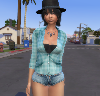 sims game realistic style download brunette female Inti Mamani by Bonita100 Body View