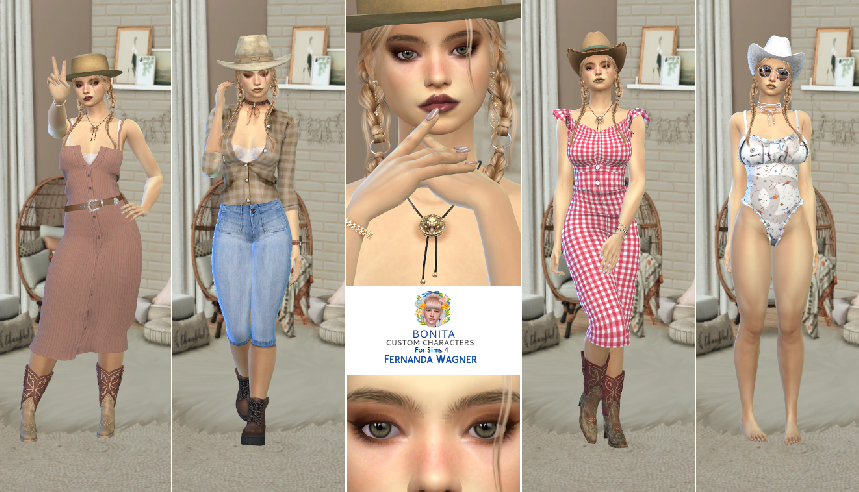 sims cc download blonde female Fernanda Wagner by Bonita100 Full CAS Preview