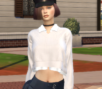 sims game alpha cc style download brown hair female Gabriela Lombardi by Bonita100 Body View