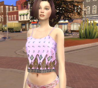 sims4 premium cc download brown hair female Gabriela Lombardi by Bonita100 Body View