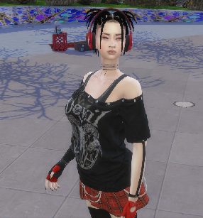 sims4 custom character download brunette female Valentina Kim by Bonita100 Body View