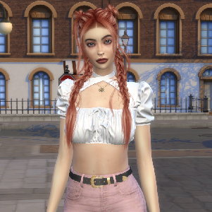 sims 4 cc download dyed-hair female Louise Barbier by Bonita100 Body View