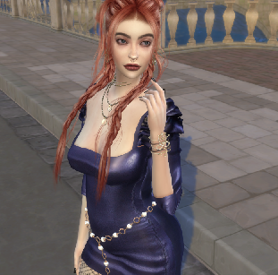 sims4 custom character download dyed-hair female Louise Barbier by Bonita100 Body View